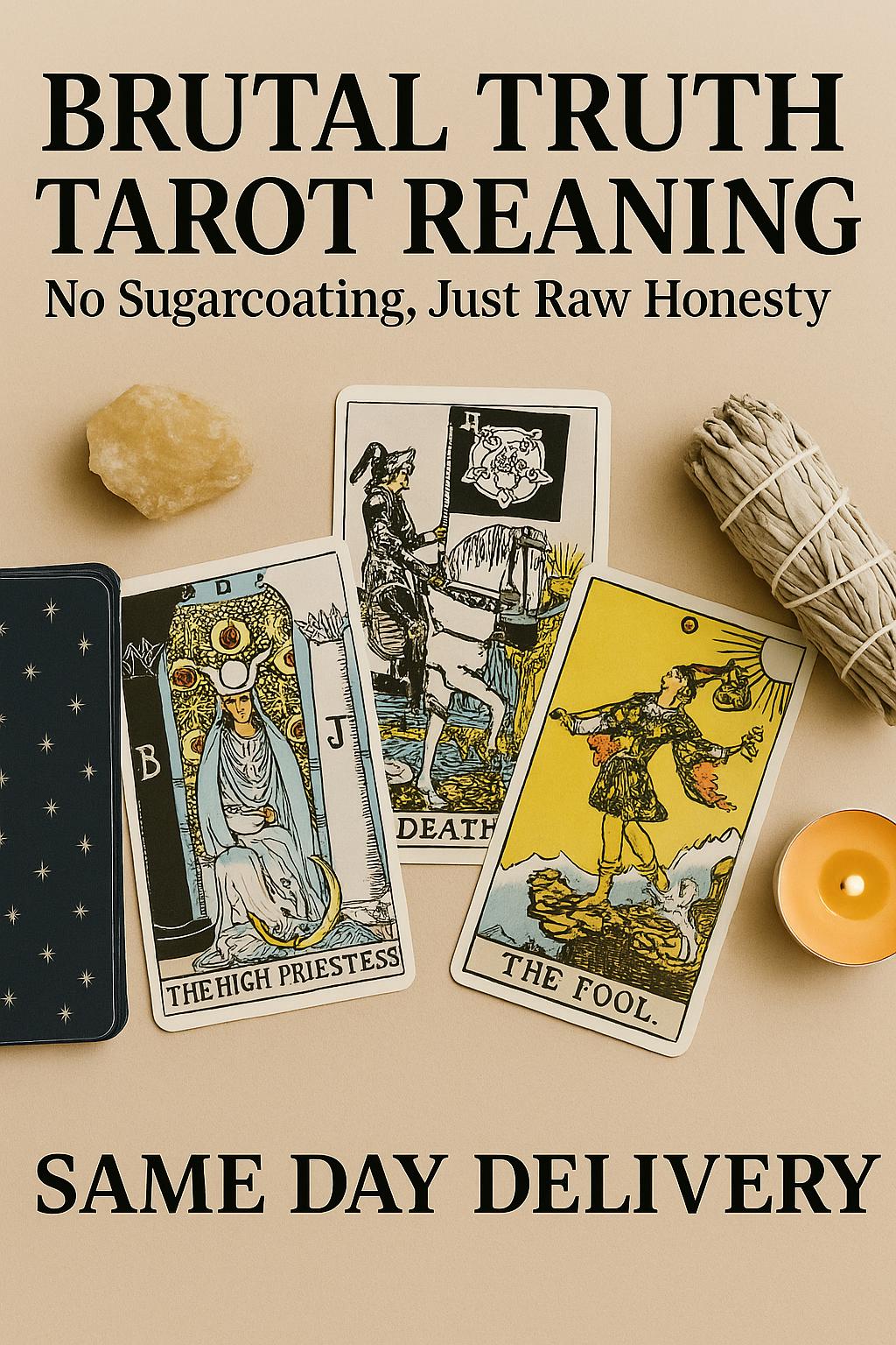 Brutal Truth Tarot Reading – No Sugarcoating, Just Raw Honesty - Same Day Delivery