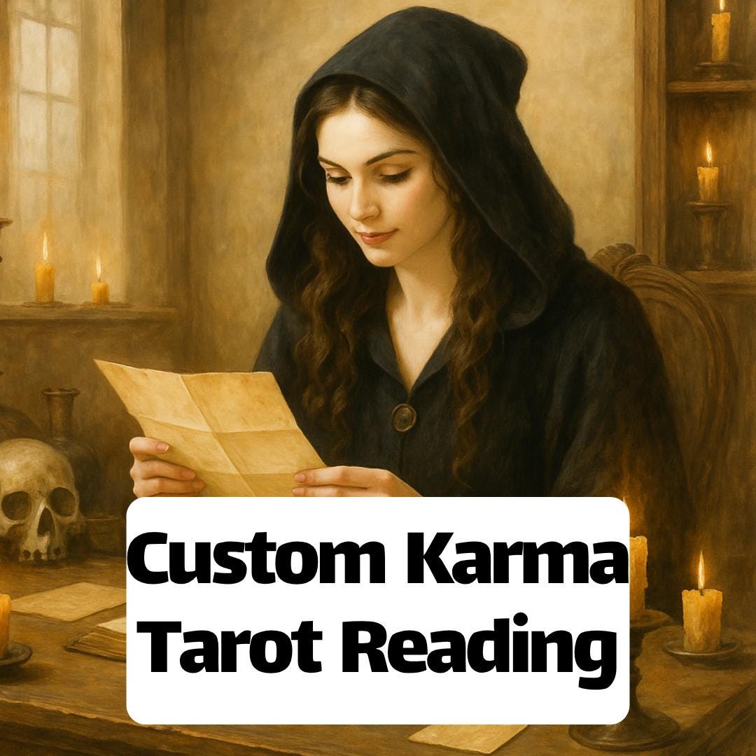 Custom Karma Tarot Reading – What Will Happen to Them? | 3-Card Insight – Same-Day Delivery