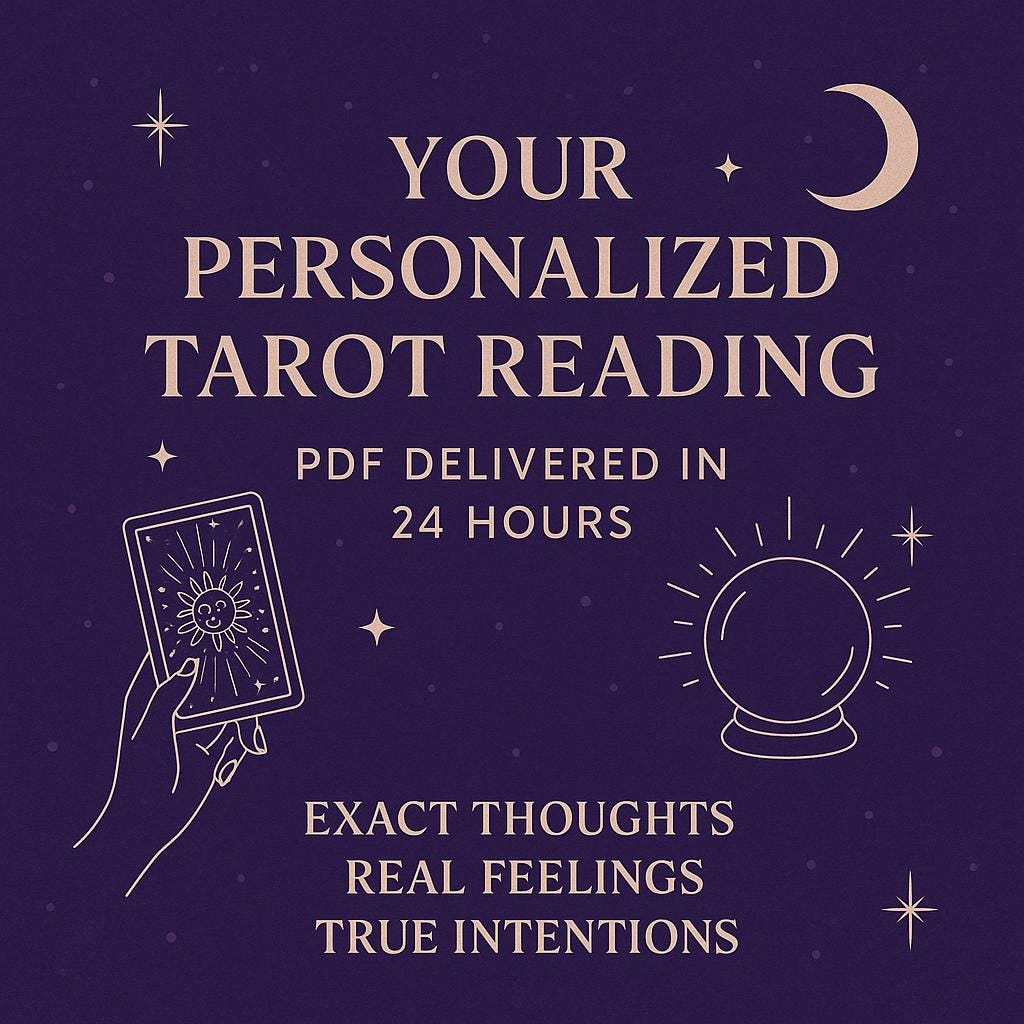 Personalized Tarot Reading - Love, Feelings, Intentions (PDF - 24 Hour)