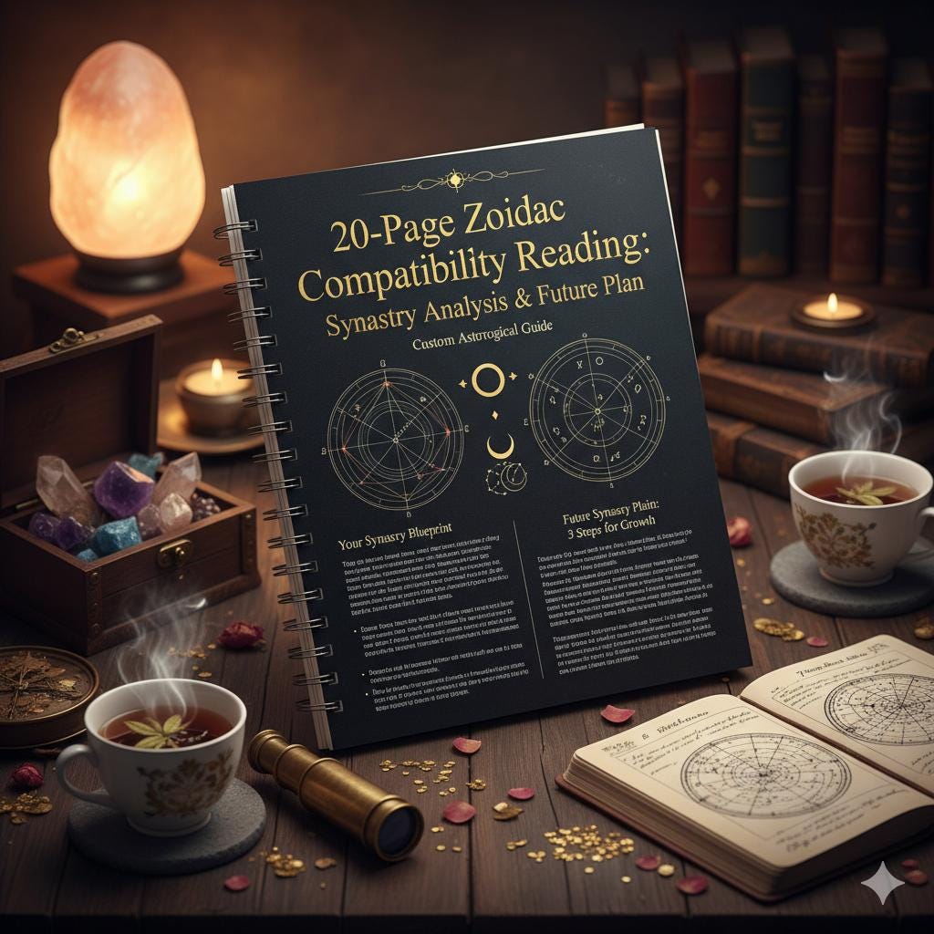 20-Page Zodiac Compatibility Reading: Synastry Analysis & Future Action Plan